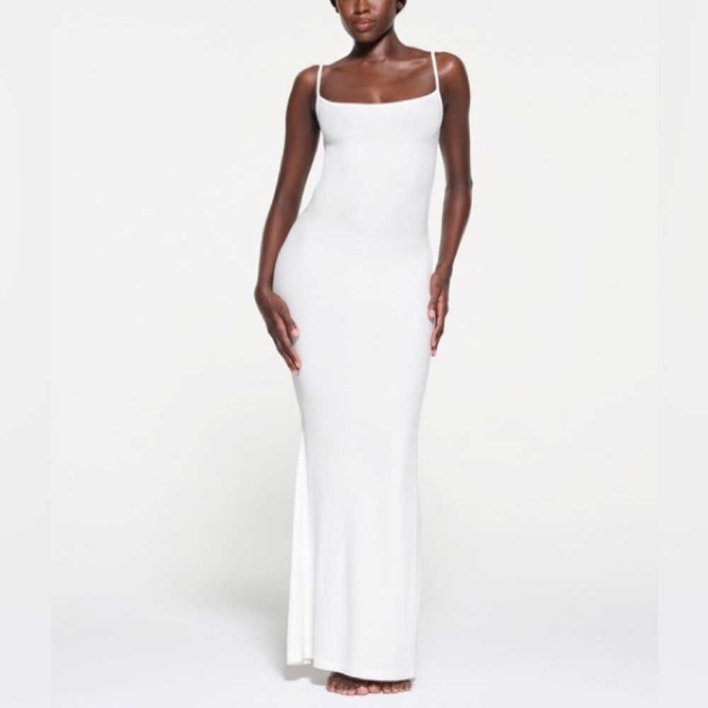 🚫Sold🚫 Skims Soft Lounge Long Slip Dress in Marble, size XS